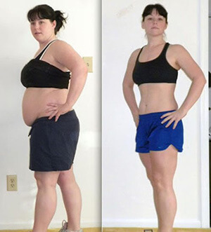 Before and After picture of a women losing 5 pounds in 2 weeks with a smoothie diet